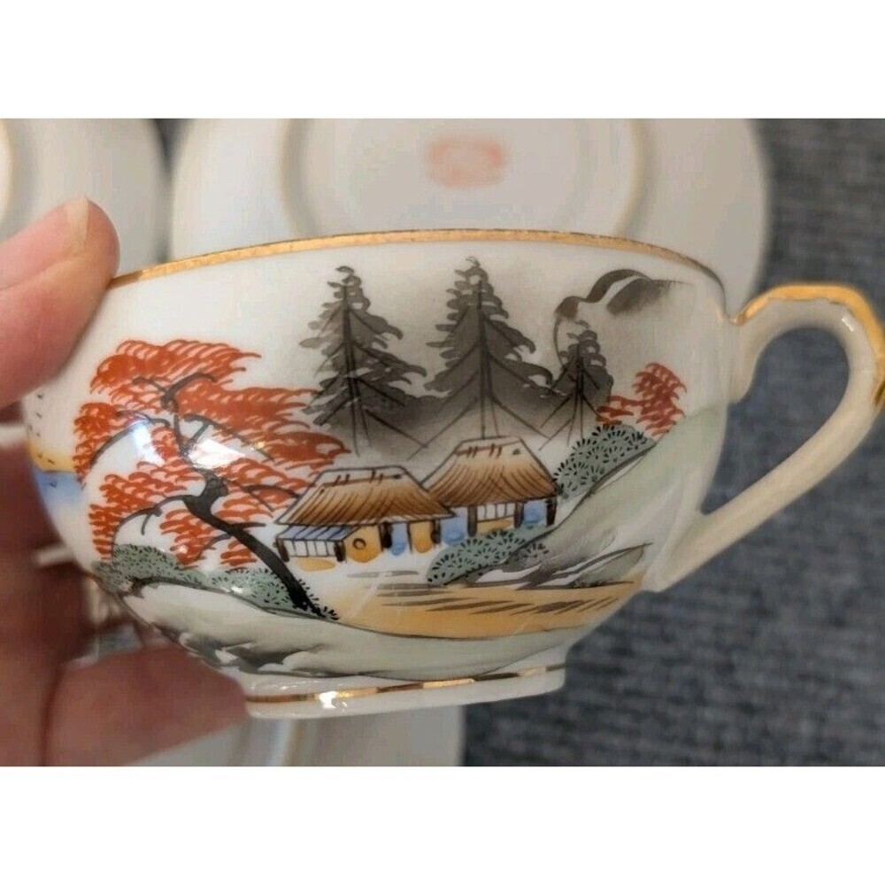 Vintage Japanese Dove China Teacup— Mt. Fuji Landscape (Replacement Piece) - Picture 5 of 7